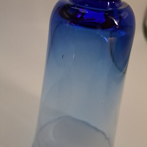 Blue Iced Tea Glass With Flared Rim & Sturdy Base Mexico - Picture 5 of 8